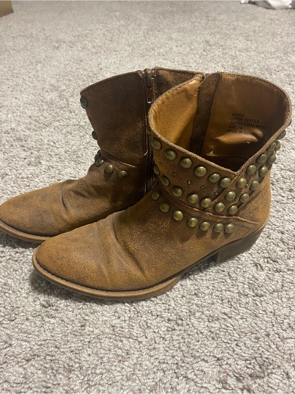 Coconuts by Matisse Brown Studded Ankle Booties
